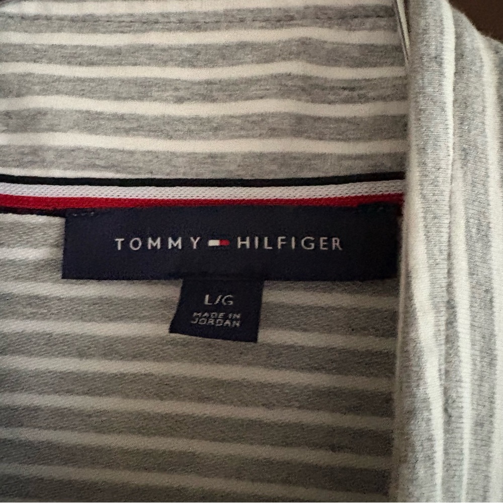 Tommy Hilfiger Women's Gray & White Striped Military Band Jacket Large - Picture 4 of 6